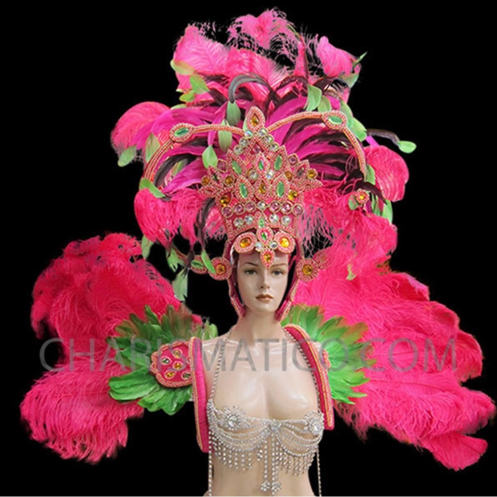 Samba Showgirl Feather Headdress and Wing Backpack